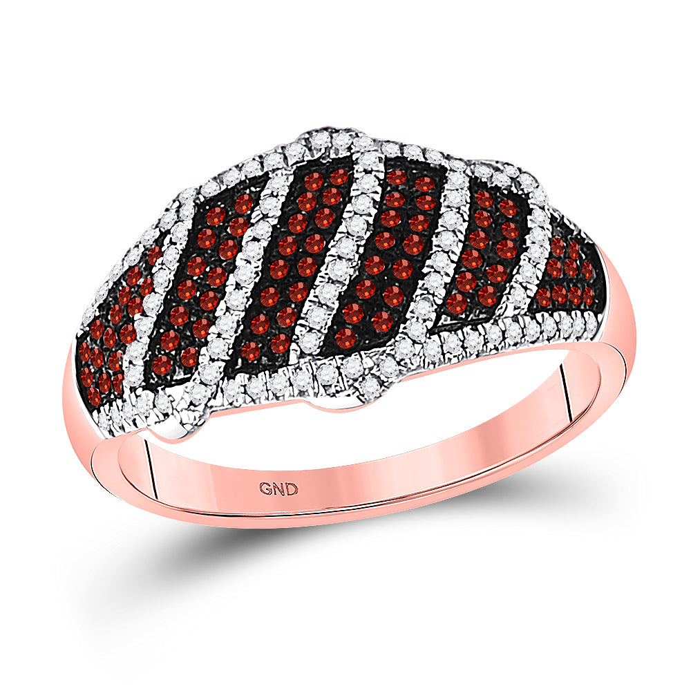 10Kt Rose Gold 3/8Ctw-Dia.Gift Red Ring (2.74 grams)