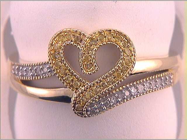 10Kt Yellow Gold 1/8Ctw-Dia Gift Yellow Heart Ring (2.25 grams)