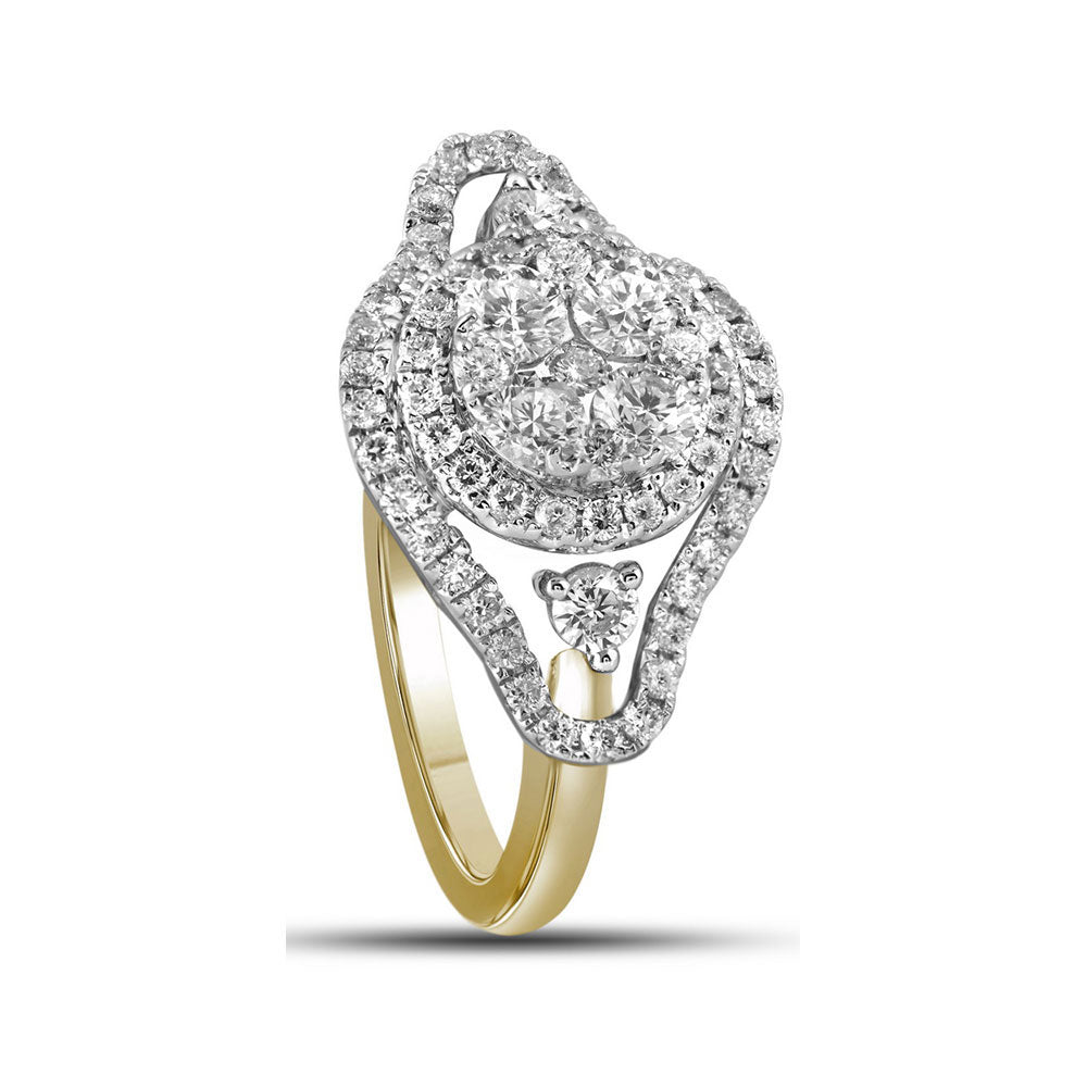 10Kt Yellow Gold 1 Ctw-Dia Ladies Bridal Fashion Ring
