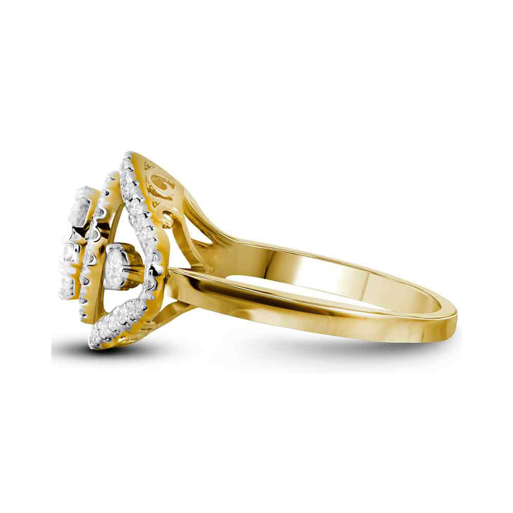 10Kt Yellow Gold 1 Ctw-Dia Ladies Bridal Fashion Ring