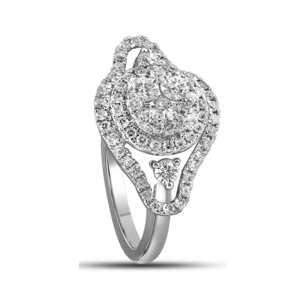 10Kt White Gold 1 Ctw-Dia Ladies Bridal Fashion Ring (4.9 grams)
