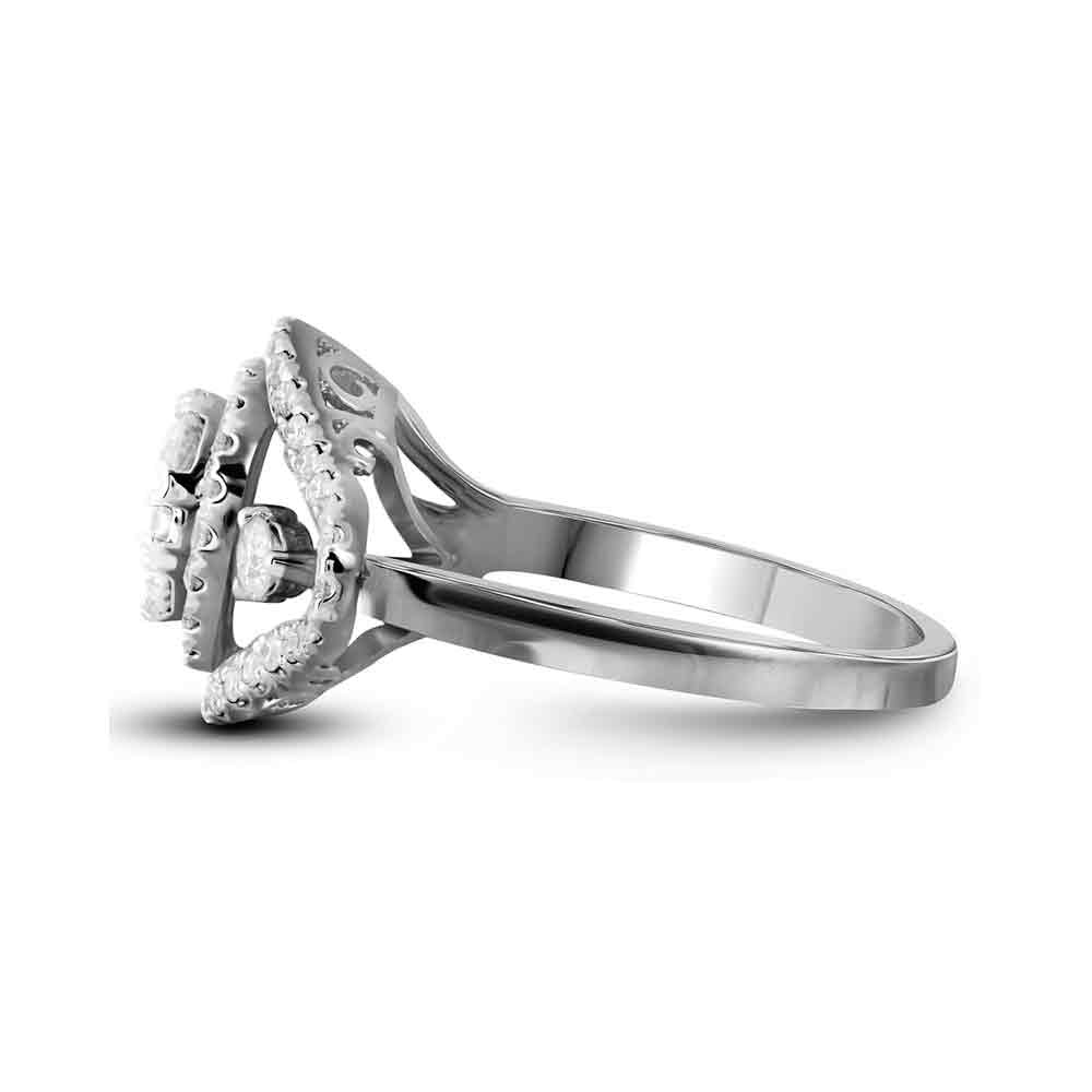 10Kt White Gold 1 Ctw-Dia Ladies Bridal Fashion Ring (4.9 grams)