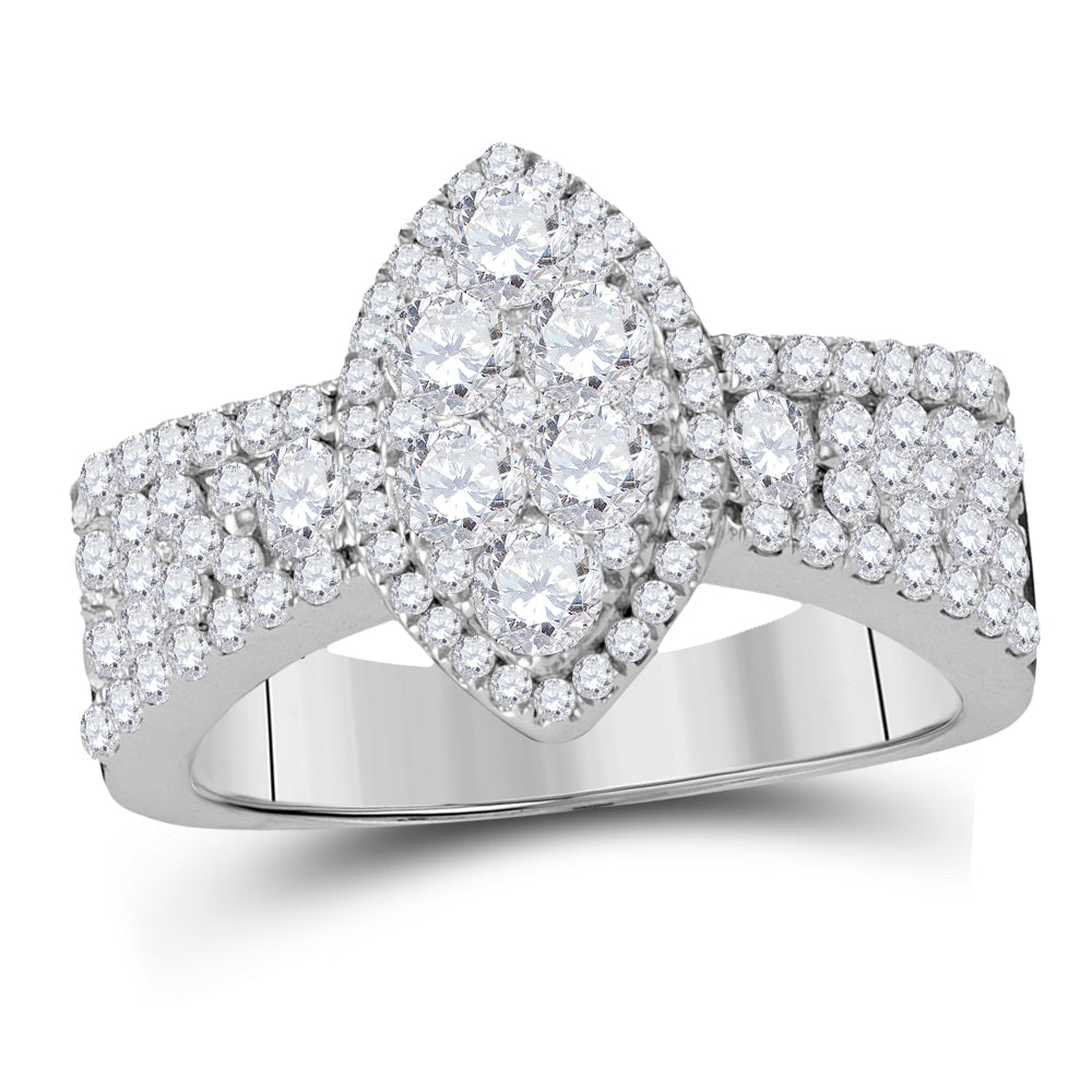 10Kt White Gold 1 5/8Ctw-Dia Fashion Ring (5.15 grams)