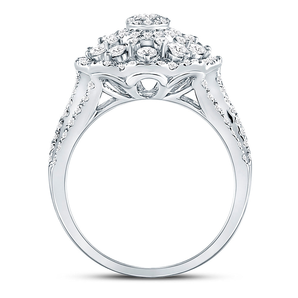 14Kt White Gold 1 3/4 Ctw Ana M Dia Bridal Ring (8.13 grams)