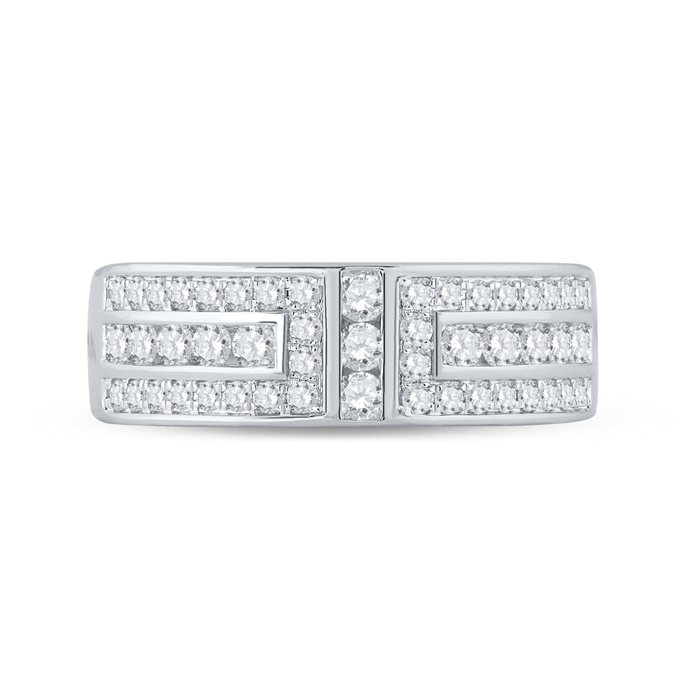 14Kt White Gold 1Ct Diamond Fashion Mens Band (6.05 grams)