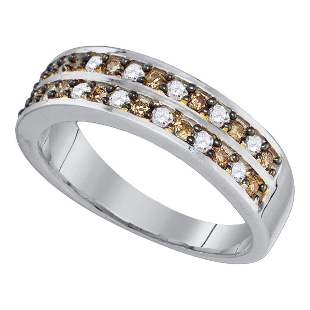 10Kt White Gold 1/2Ct Diamond Natural Brown Band (3.09 grams)