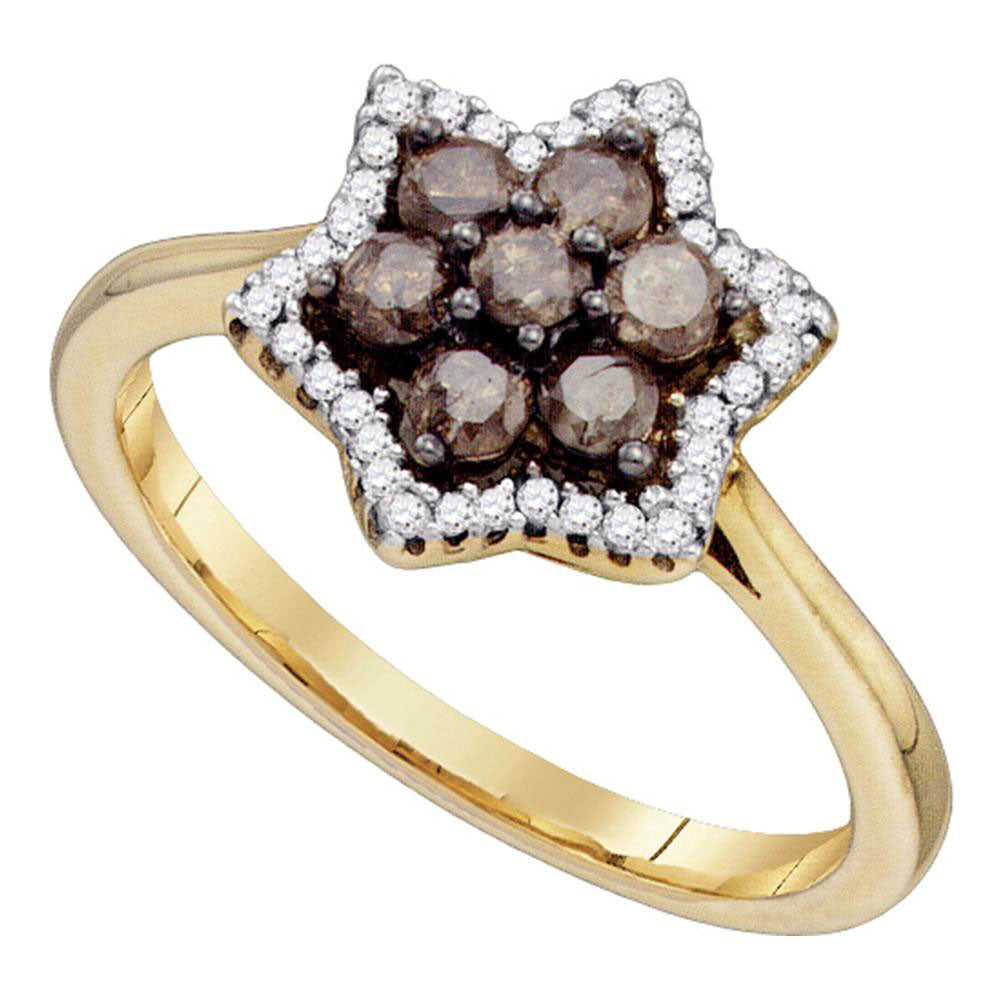 10Kt Yellow Gold 1/2Ct-Dia Fashion Brown Ring (2.78 grams)