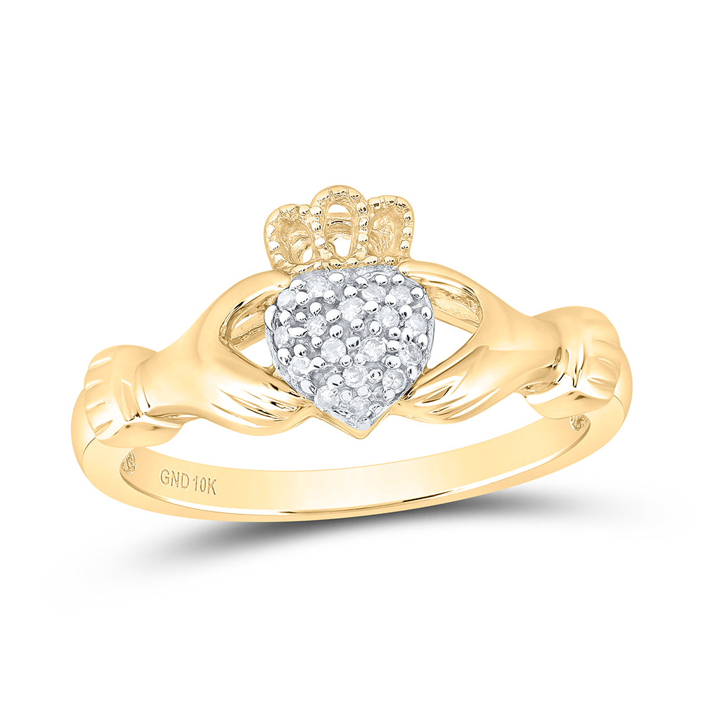 10Kt Yellow Gold 1/20Ctw-Dia P2 Gift Heart  Ring (3.27 grams)