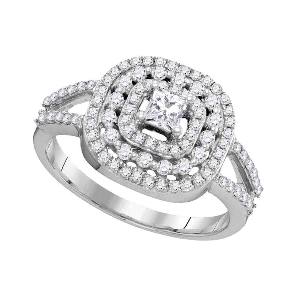 14Kt White Gold 3/4Ctw-Dia Engagement Ring (3.44 grams)