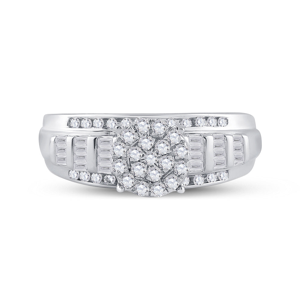 10Kt White Gold 1/2Ctw-Dia Cindy Ring S-9 (3.79 grams)