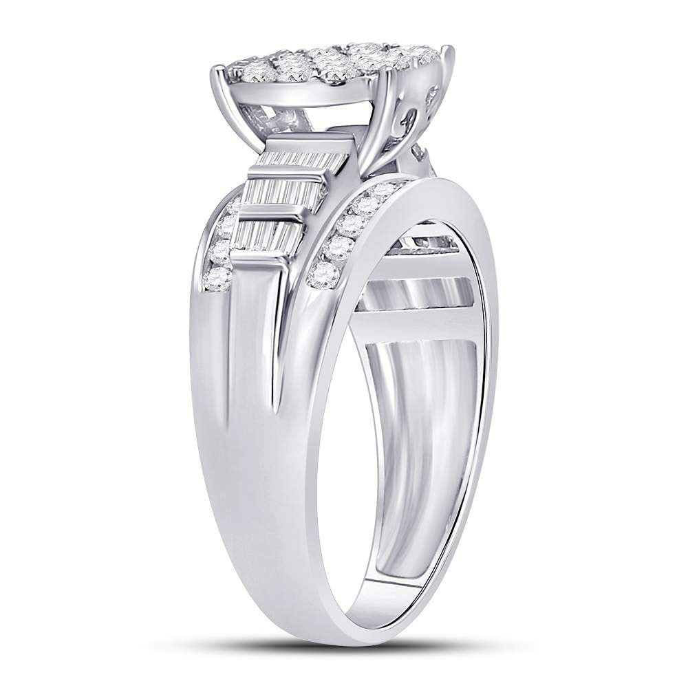 10Kt White Gold 1Ctw-Dia Cindy Ring (4.61 grams)