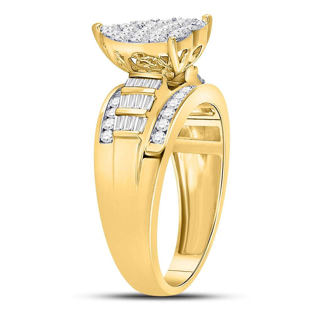 10Kt Yellow Gold 1Ctw-Dia Cindy Heart Ring (4.81 grams)