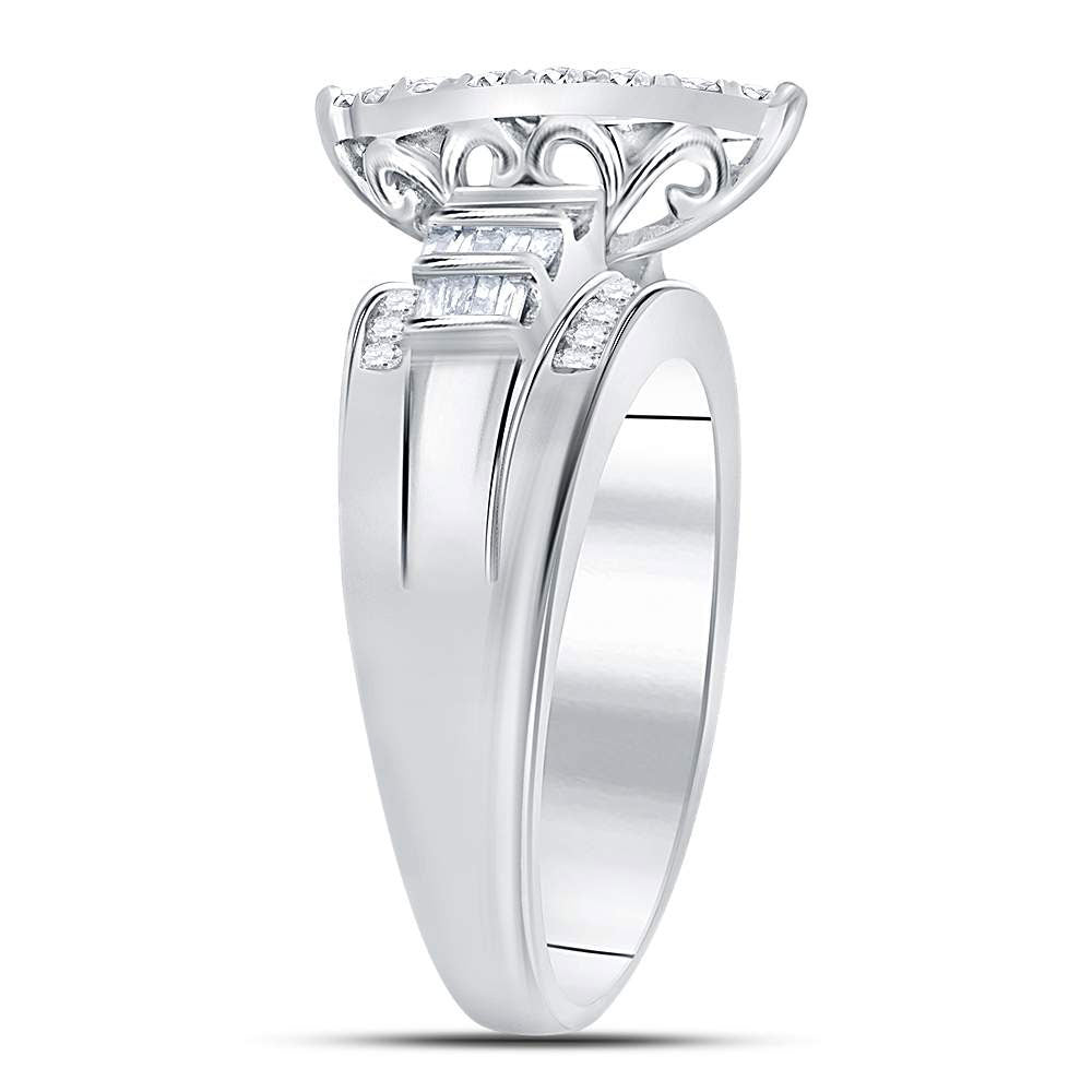 10Kt White Gold 1Ctw-Dia Cindy Heart Ring (3.75 grams)