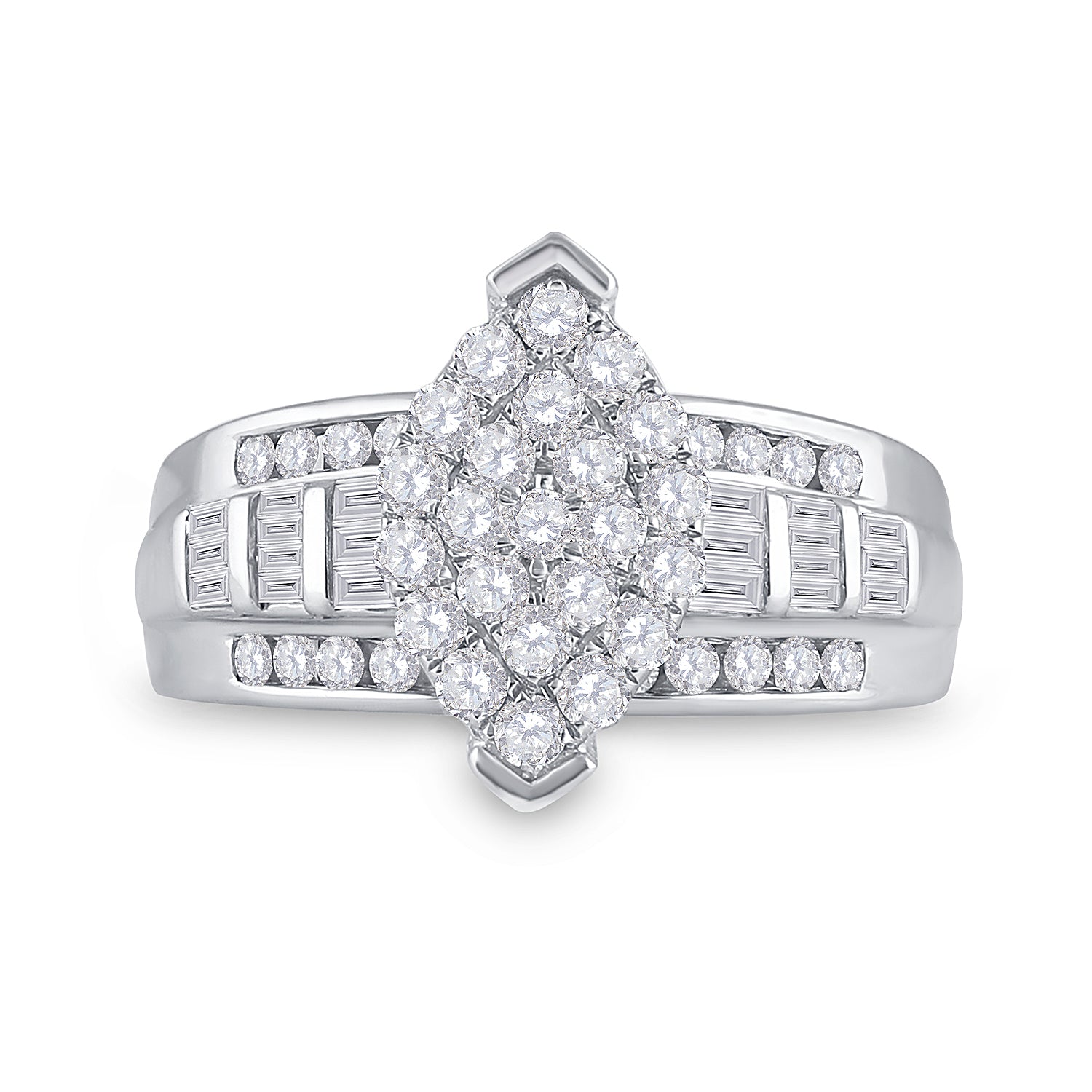 10Kt White Gold 1Ctw-Dia Cindy Ring (4.79 grams)