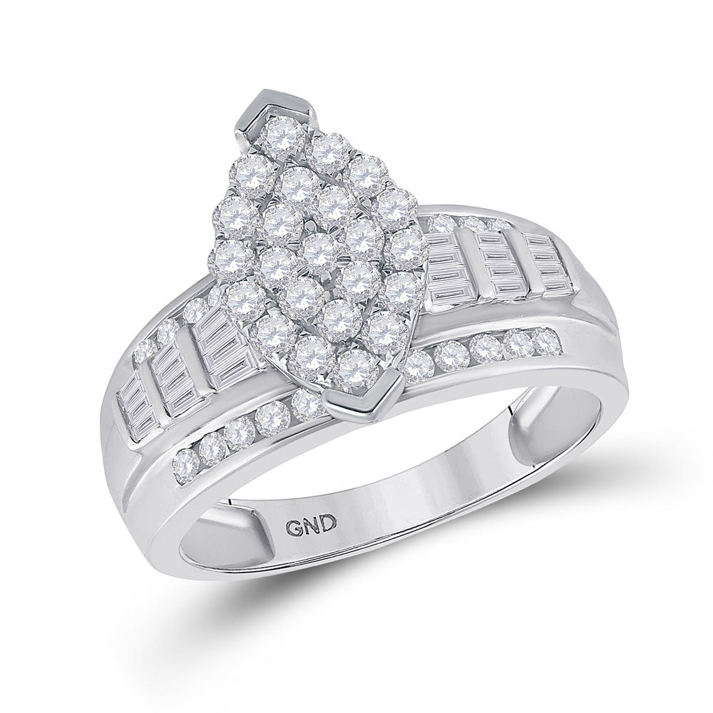 10Kt White Gold 1Ctw-Dia Cindy Ring (4.79 grams)