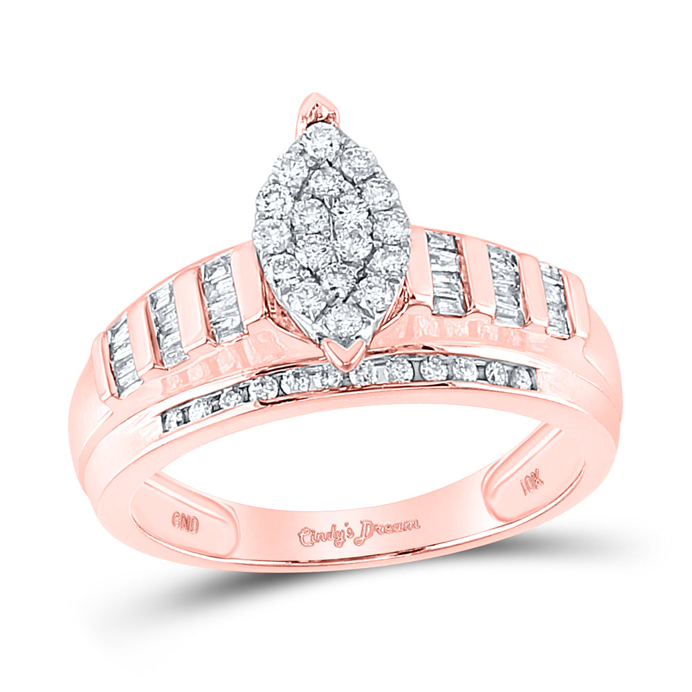 10Kt Rose Gold 1/2Ctw-Dia Cindy Ring (3.8 grams)
