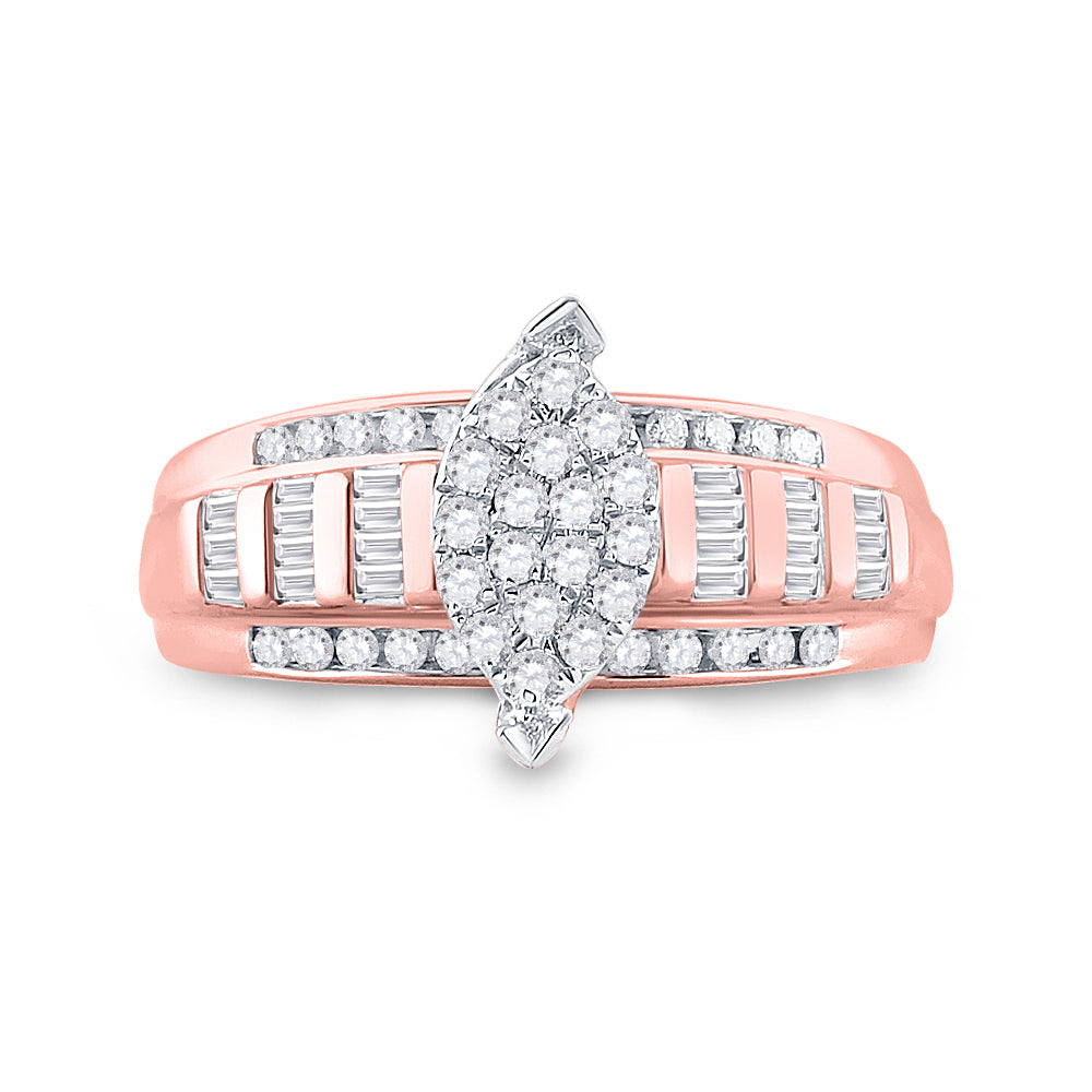 10Kt Rose Gold 1/2Ctw-Dia Cindy Ring (3.8 grams)