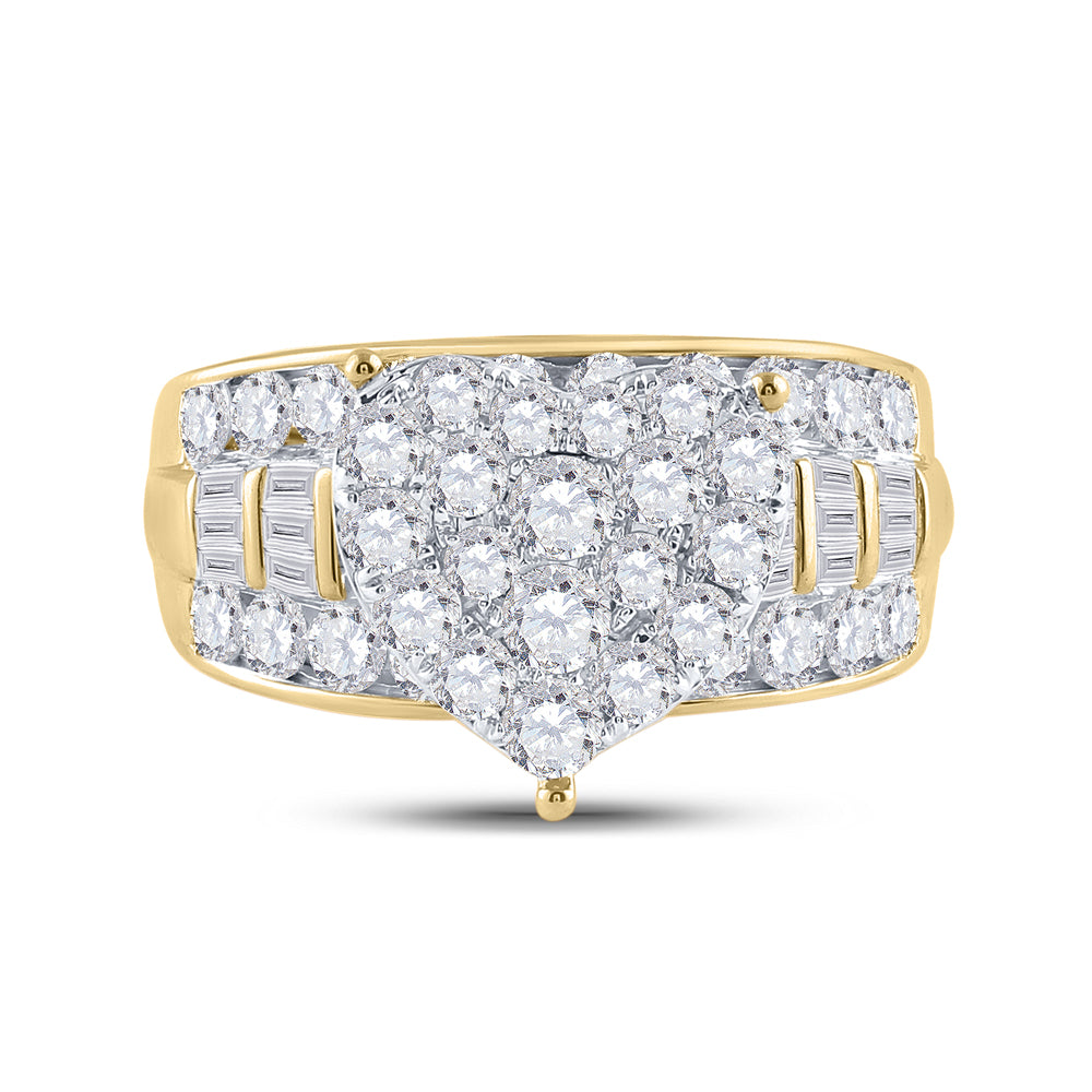 10Kt Yellow Gold 2Ct-Dia Cindy Heart Ring (4.67 grams)