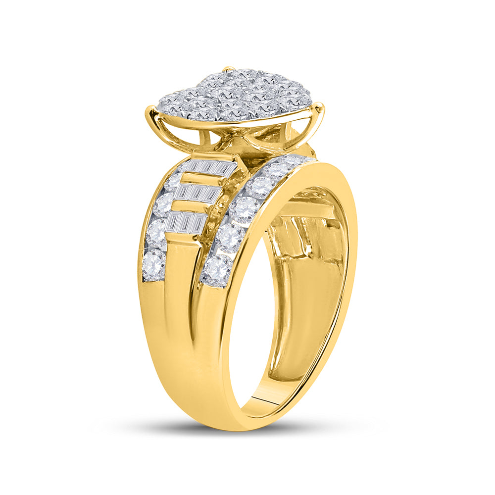 10Kt Yellow Gold 2Ct-Dia Cindy Heart Ring (4.67 grams)