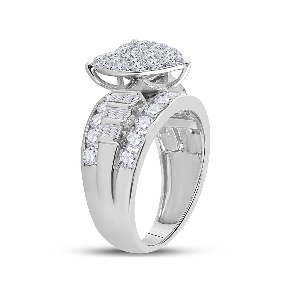 10Kt White Gold 2Ct-Dia Cindy Heart Ring (5.08 grams)