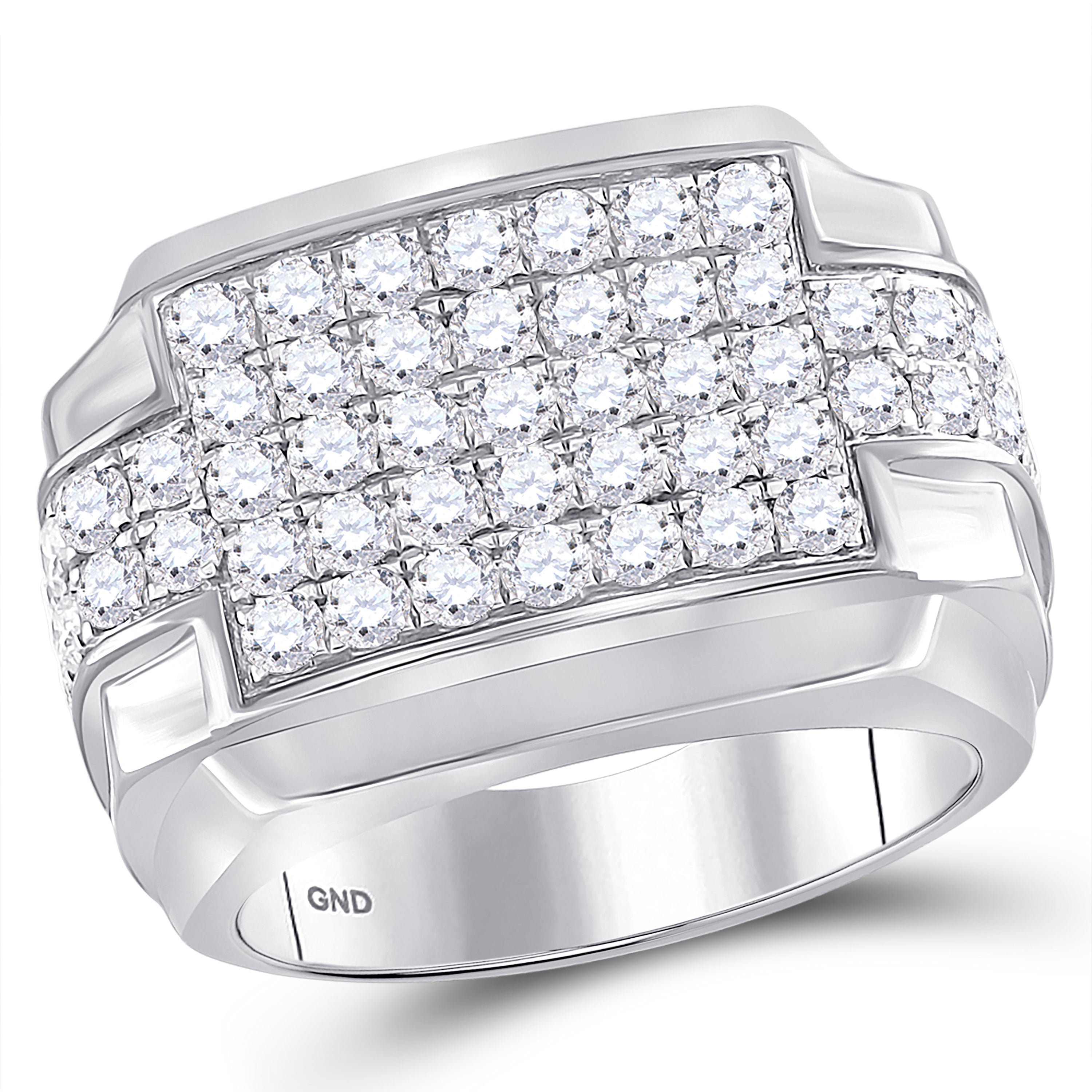 10Kt White Gold 3 Ctw-Dia Mens Ring (8.61 grams)