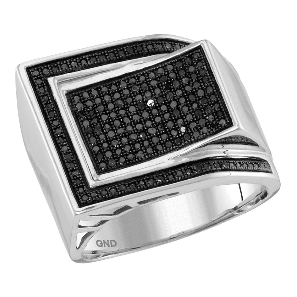 10Kt White Gold 1/2Ct-Dia Micro-Pave Mens Ring (12.52 grams)