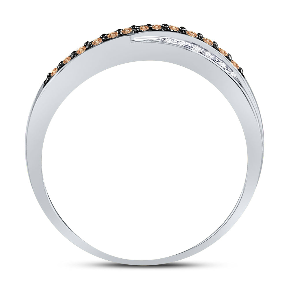 10Kt Yellow Gold Womens Round Brown Diamond Band Ring 1/4 Cttw (1.76 grams)