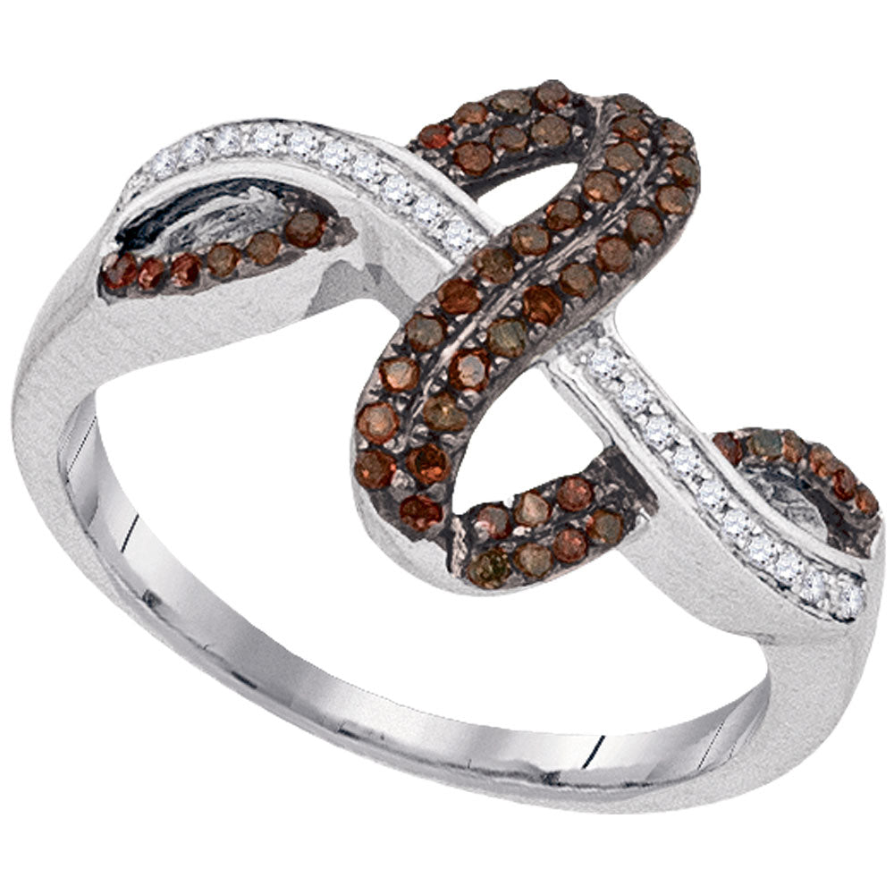 10Kt White Gold 1/4Ctw-Dia Natural Brown   Ring (2.88 grams)