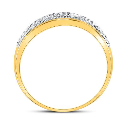 Gold Band Wedding Ring 3/8 Cttw Round Natural Diamond Mens (3.17 grams)
