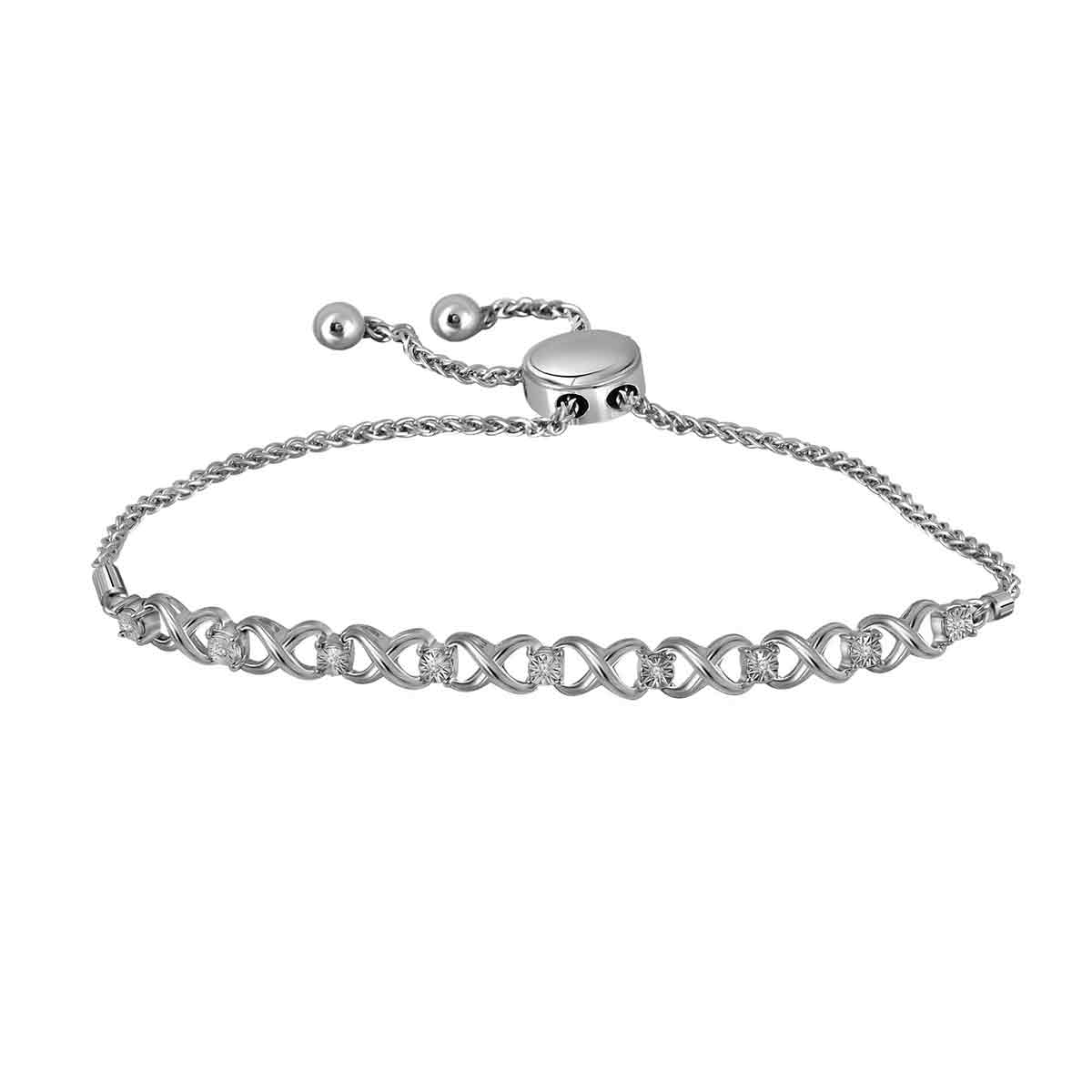 1/20Ctw Diamond Bolo Bracelet (5.19 grams)
