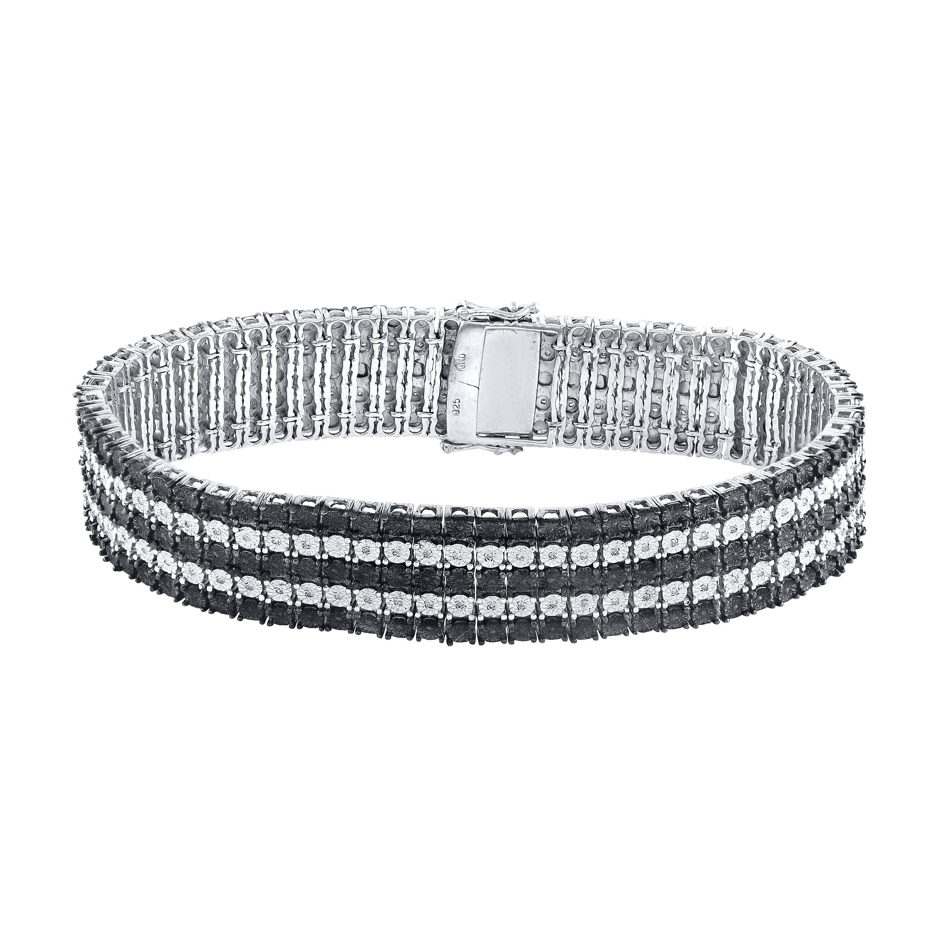 Sterling Silver 1/4Ctw-Dia Fashion Bracelet