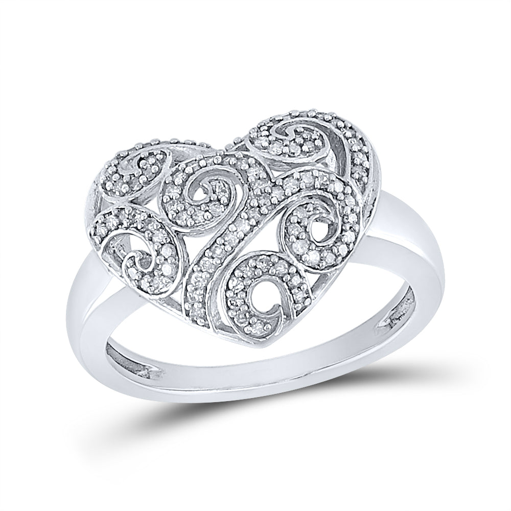 Sterling Silver 1/4Ctw-Dia Micro-Pave Ring