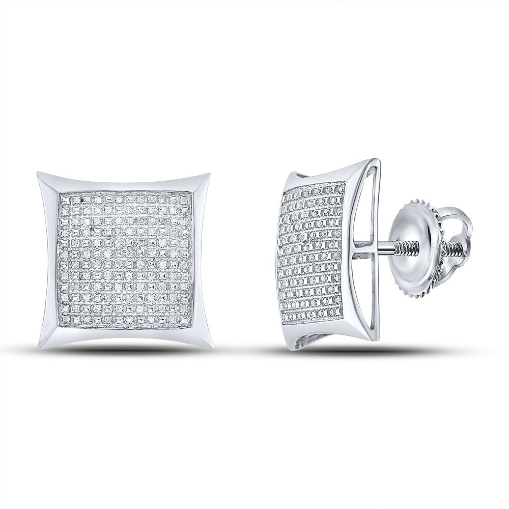 Sterling Silver 1/2Ct-Dia Micro-Pave Earring