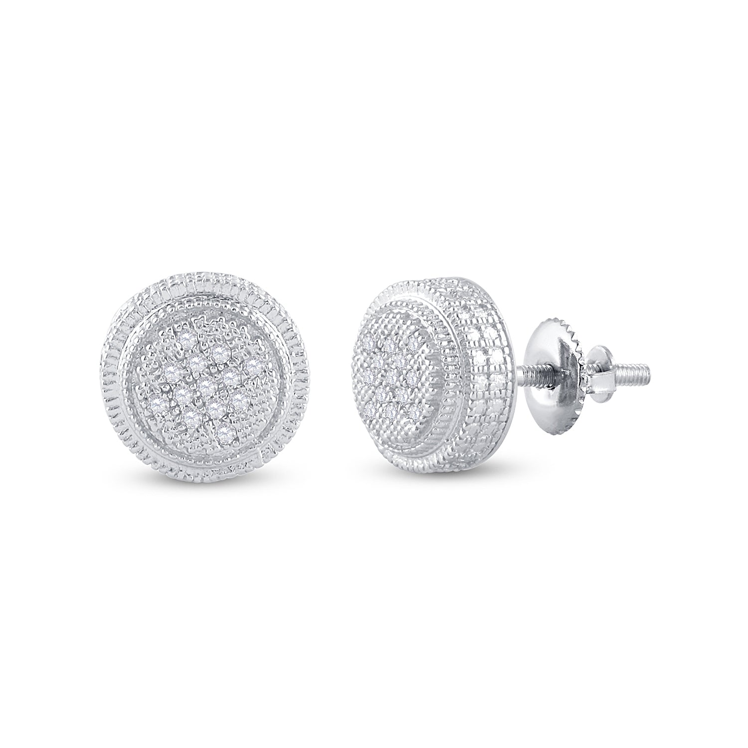 1/20Ct-Dia P3 Micro-Pave Unisex Earring (1.92 grams)