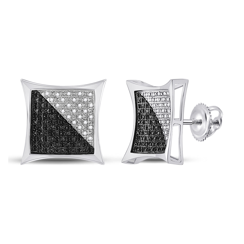 Sterling Silver 1/3Ct-Dia Micro-Pave Earring
