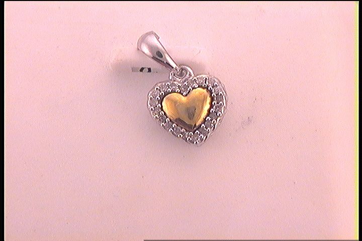 Sterling Silver 1/20Ct-Dia P1 Gift Heart Pendant (0.96 grams)