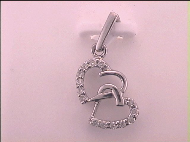 Sterling Silver 1/8Ct-Dia Gift Heart Pendant (0.73 grams)