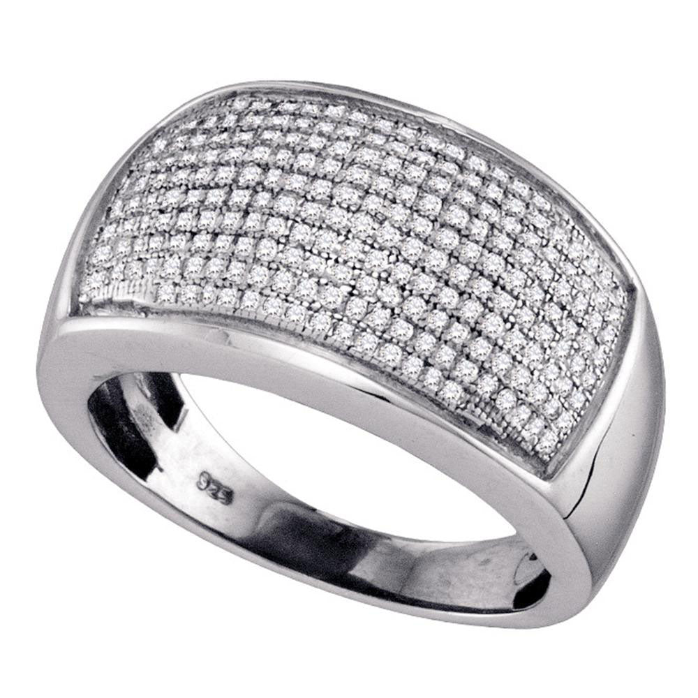 Sterling Silver 1/2Ct Diamond Micro-Pave Band (5.07 grams)