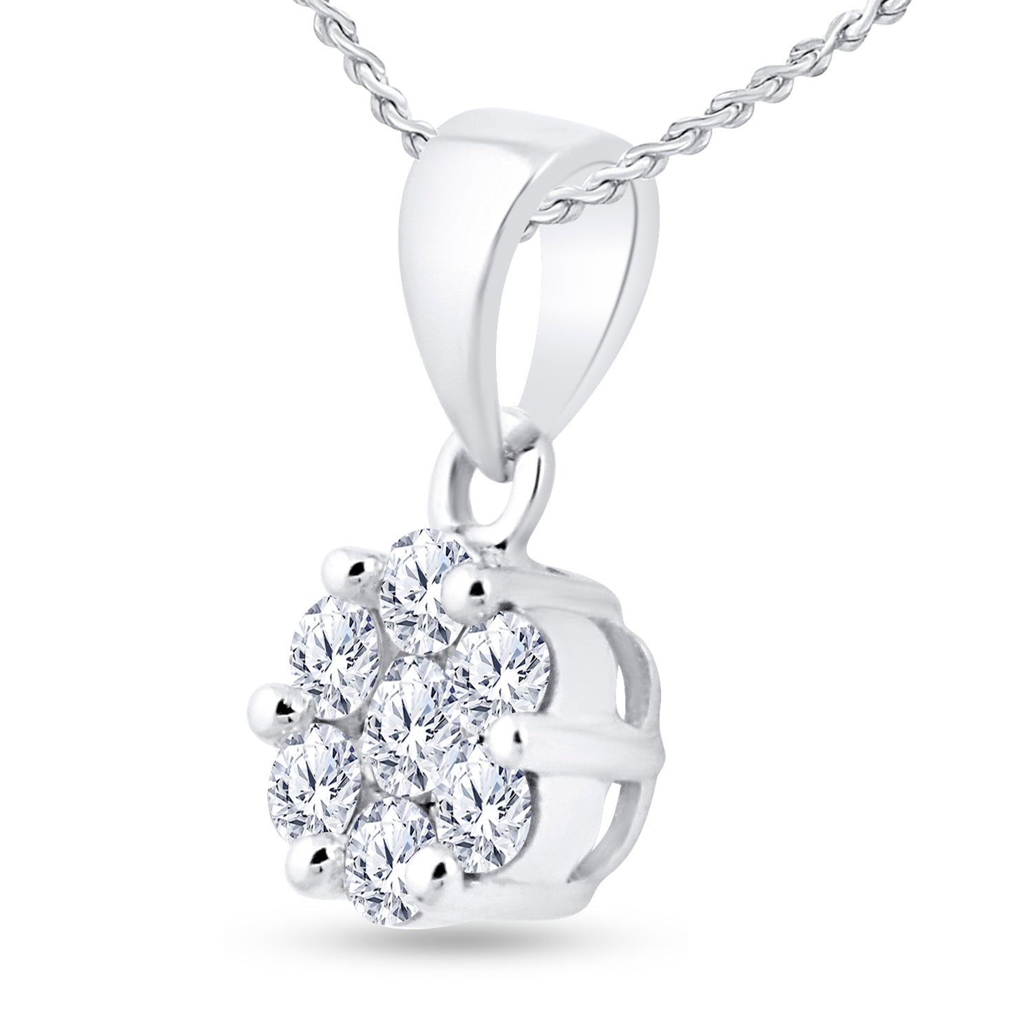 3/4Ctw-Dia Ana M Flower Fashion Pendant (1.95 grams)