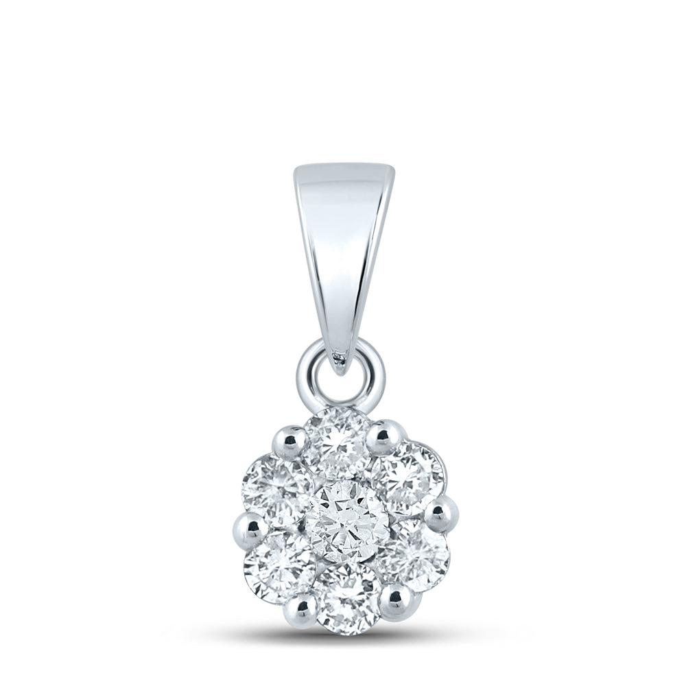 3/4Ctw-Dia Ana M Flower Fashion Pendant (1.95 grams)