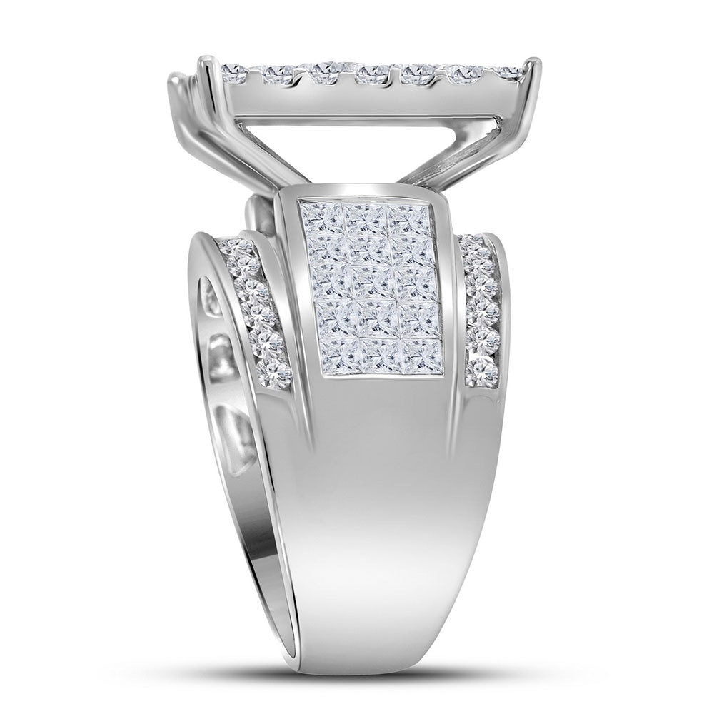 14Kt White Gold 4 Ct-Dia Invisible Ring (13.14 grams)