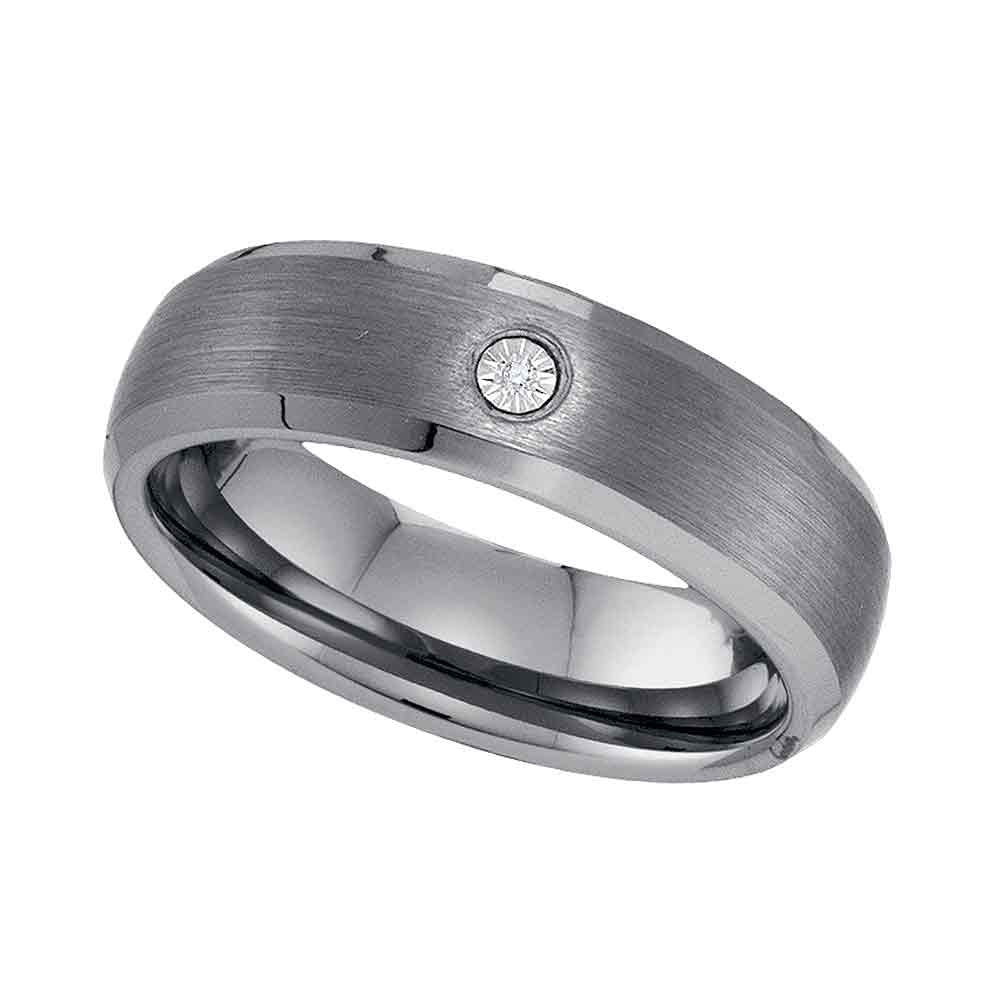 Tungsten Carbide Diamond Tungsten Mens Band-S11  1/2 (1 grams)