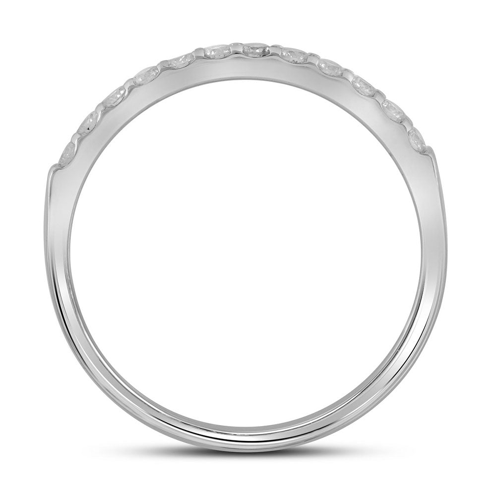 14Kt White Gold 1/4Ctw Diamond Accuset Ladies Band (1.65 grams)