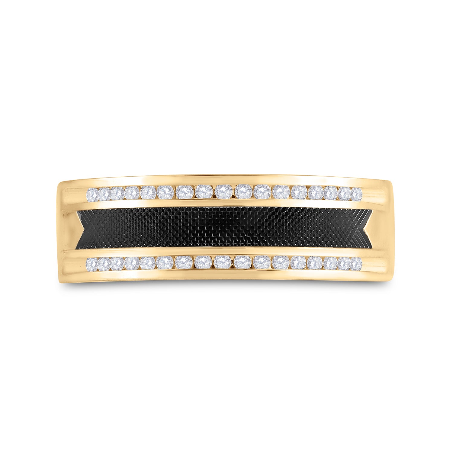 14Kt Yellow Gold 1/4Ctw Diamond Accuset Mens Band (5.83 grams)