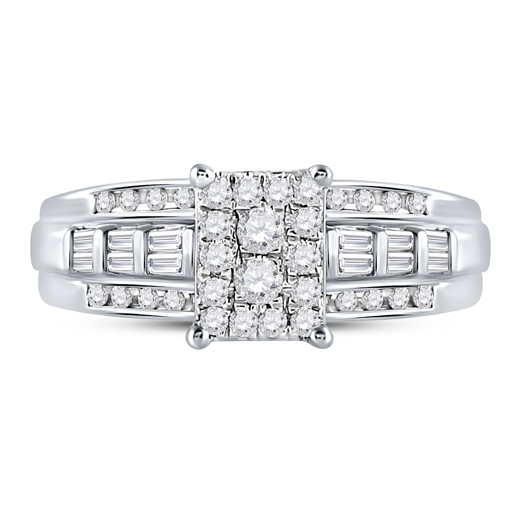 10Kt White Gold 1/2Ctw-Dia Cindy Ring (4.61 grams)