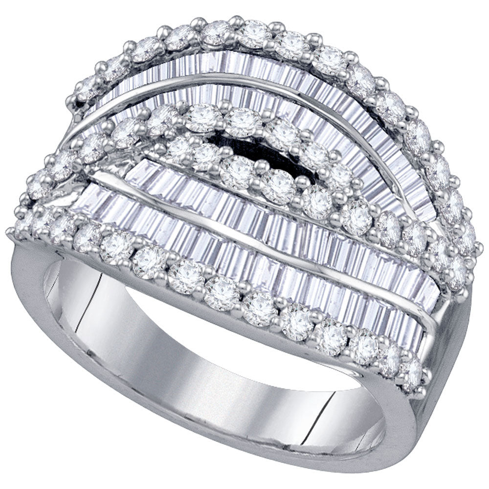 14Kt White Gold 1 5/8Ct Diamond Fashion High Ladies Wedding Band (6.11 grams)