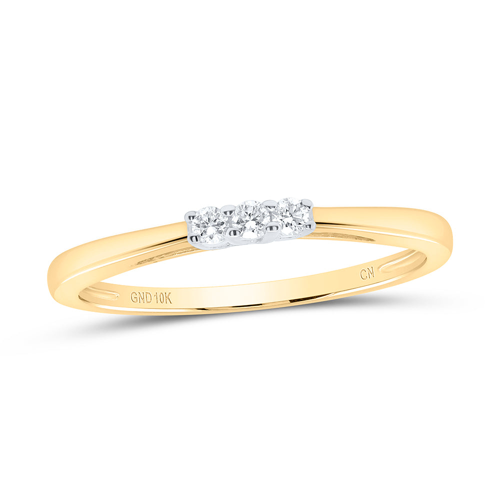 10Kt Yellow Gold 1/20Ct-Dia 3-Stone Diamond Ring (1.42 grams)