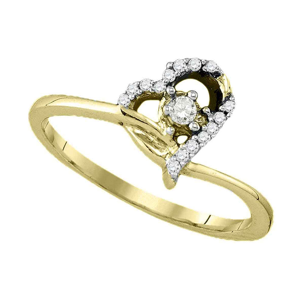 10Kt Yellow Gold 1/10Ct-Dia Gift Heart Ring (1.58 grams)