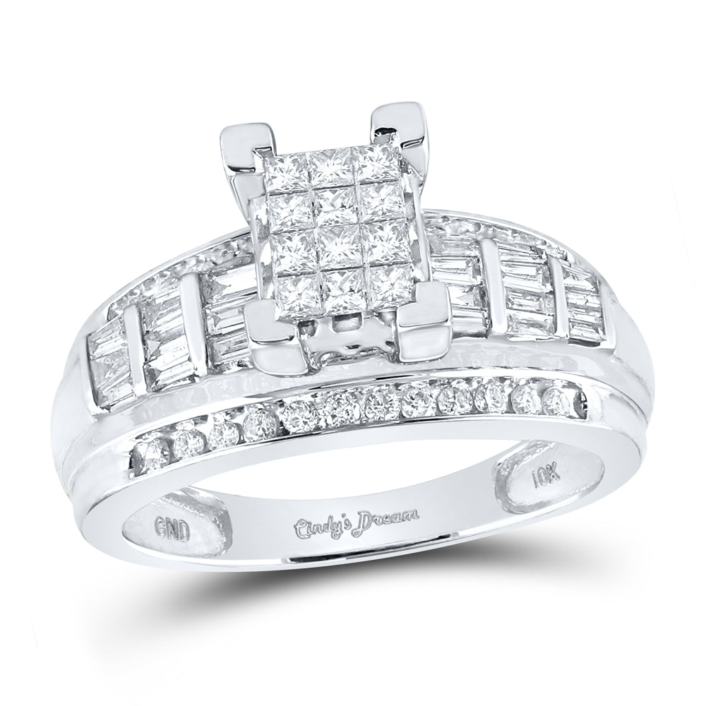 10Kt White Gold 7/8Ct-Dia Cindyring S-6 (5 grams)