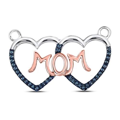 10Kt White Gold 1/8Ctw-Dia Mom Heart Necklace (1.43 grams)